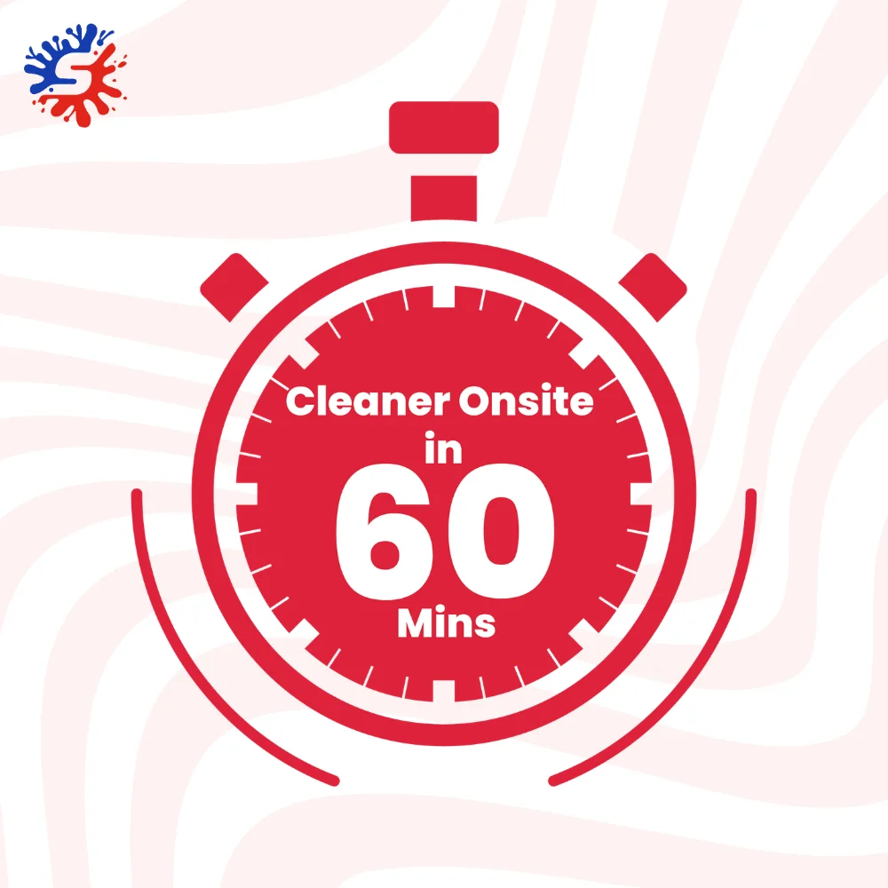 Cleaner Onsite in 60 Minutes